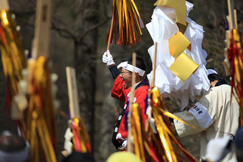 下社御柱山出し