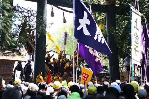 諏訪大社上社御柱里曳き