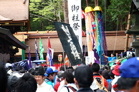 諏訪大社下社御柱里曳き